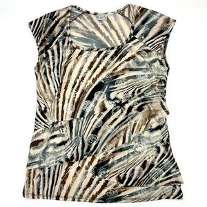 Keren Hart Layered Animal Print Blouse, Small